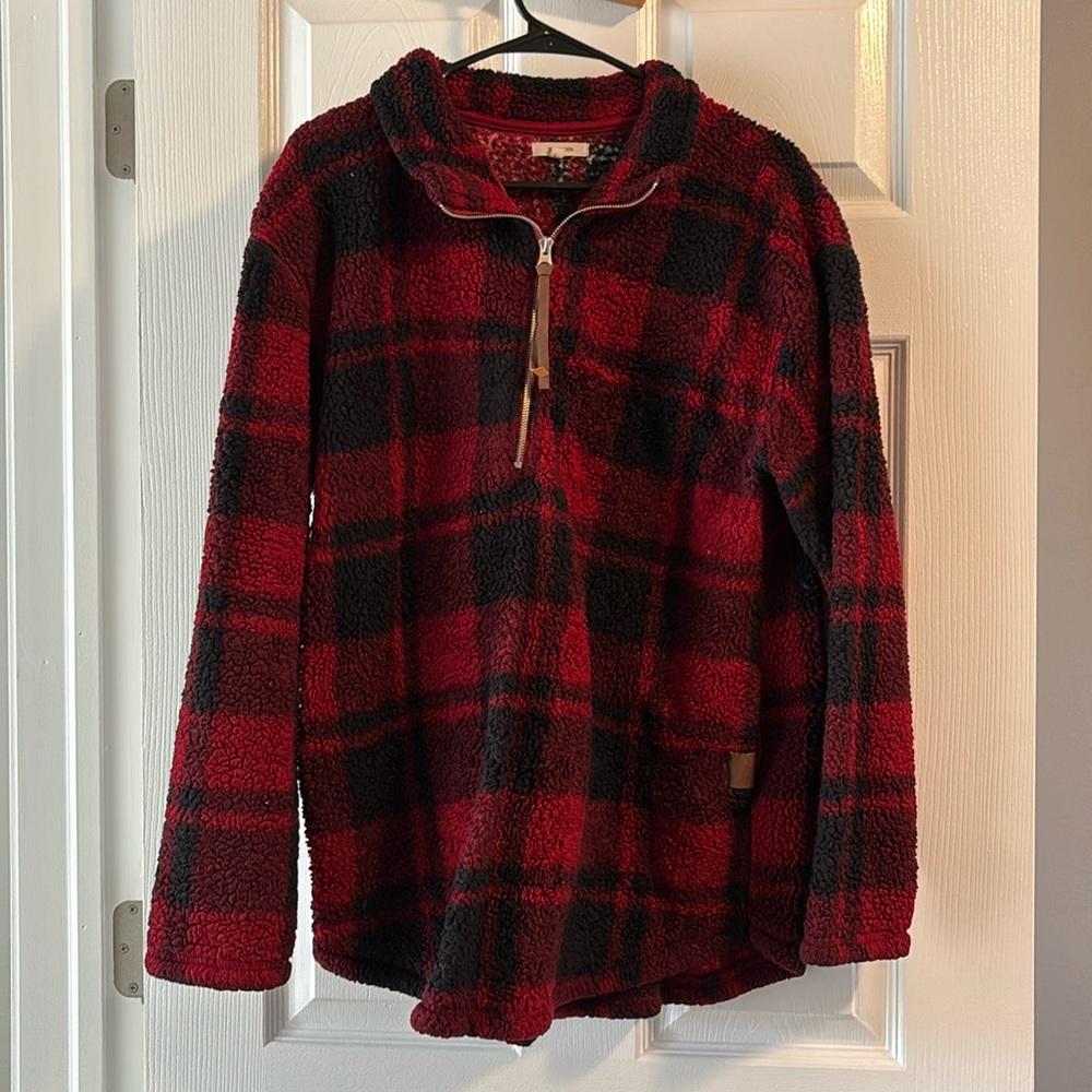Plaid Sherpa Quarter Zip